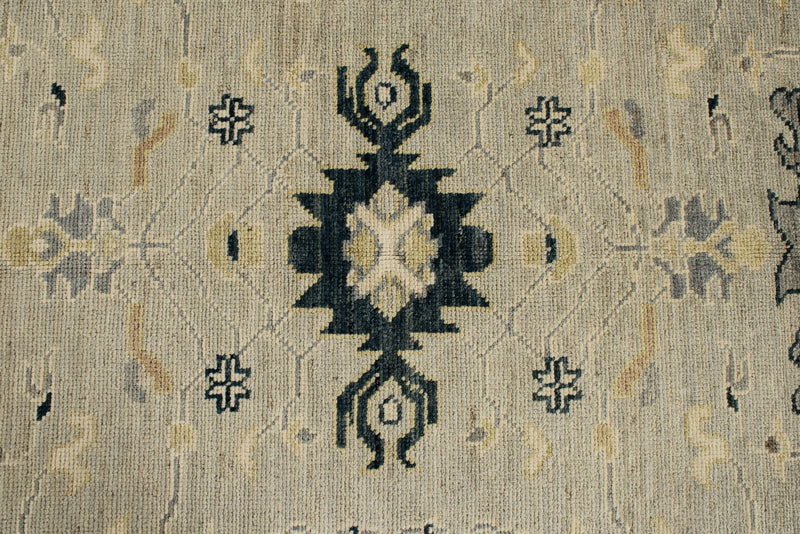 9x12 Gray and Multicolor Turkish Oushak Rug