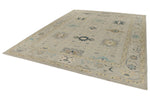 9x12 Gray and Multicolor Turkish Oushak Rug