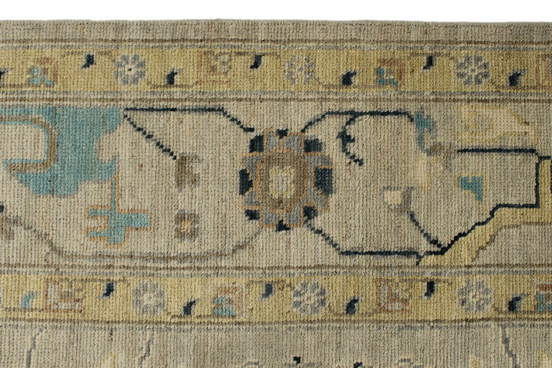 9x12 Gray and Multicolor Turkish Oushak Rug