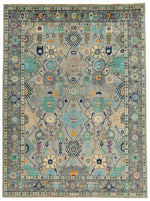 9x12 Gray and Multicolor Turkish Oushak Rug