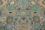 9x12 Gray and Multicolor Turkish Oushak Rug