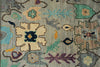 9x12 Gray and Multicolor Turkish Oushak Rug