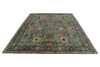 9x12 Gray and Multicolor Turkish Oushak Rug