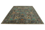 9x12 Gray and Multicolor Turkish Oushak Rug