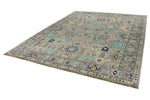 9x12 Gray and Multicolor Turkish Oushak Rug