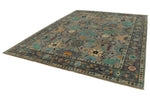 9x12 Gray and Multicolor Turkish Oushak Rug