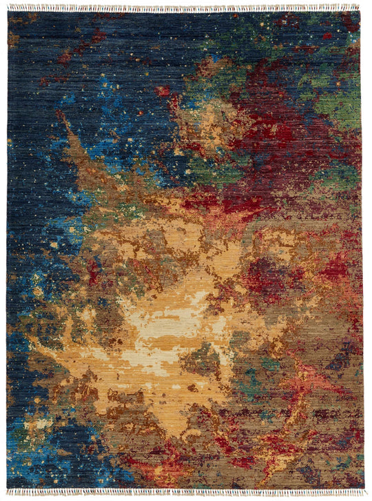 9x12 Multicolor and Multicolor Modern Contemporary Rug