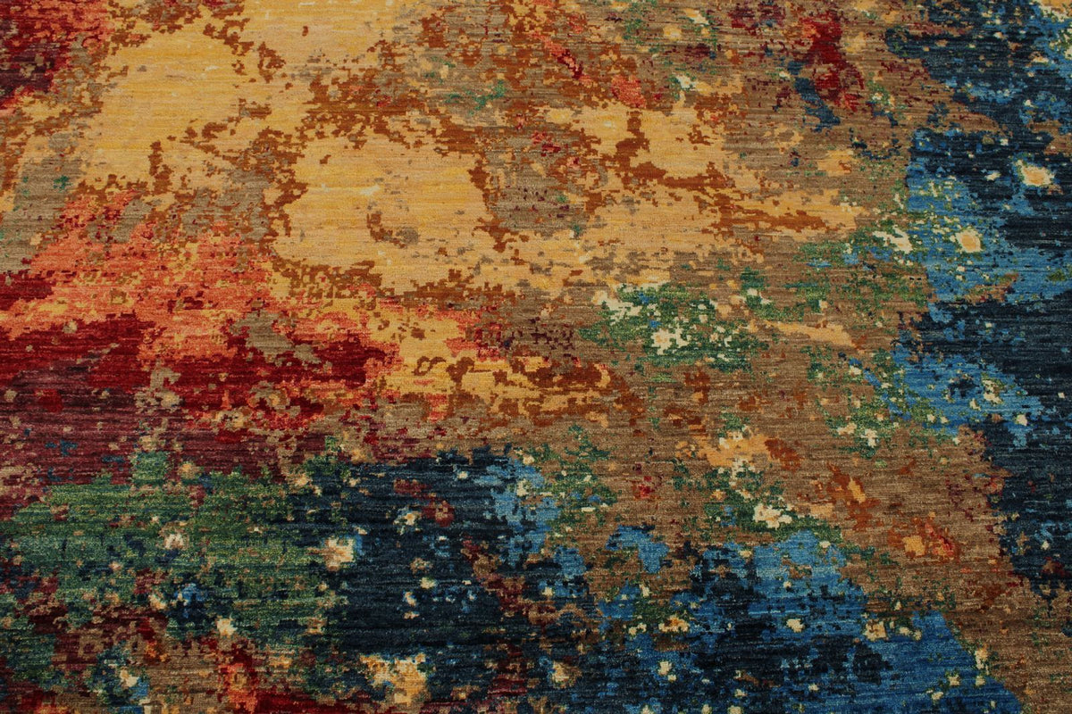 9x12 Multicolor and Multicolor Modern Contemporary Rug