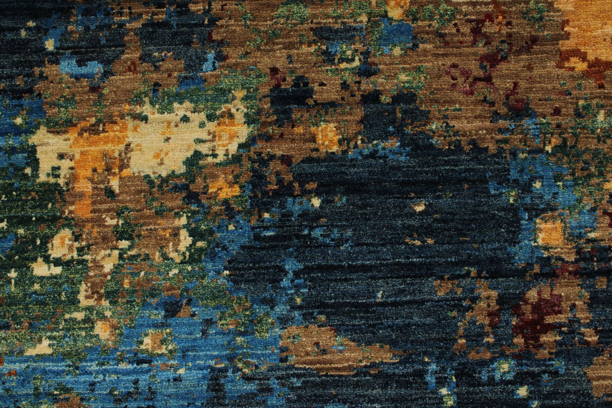 9x12 Multicolor and Multicolor Modern Contemporary Rug