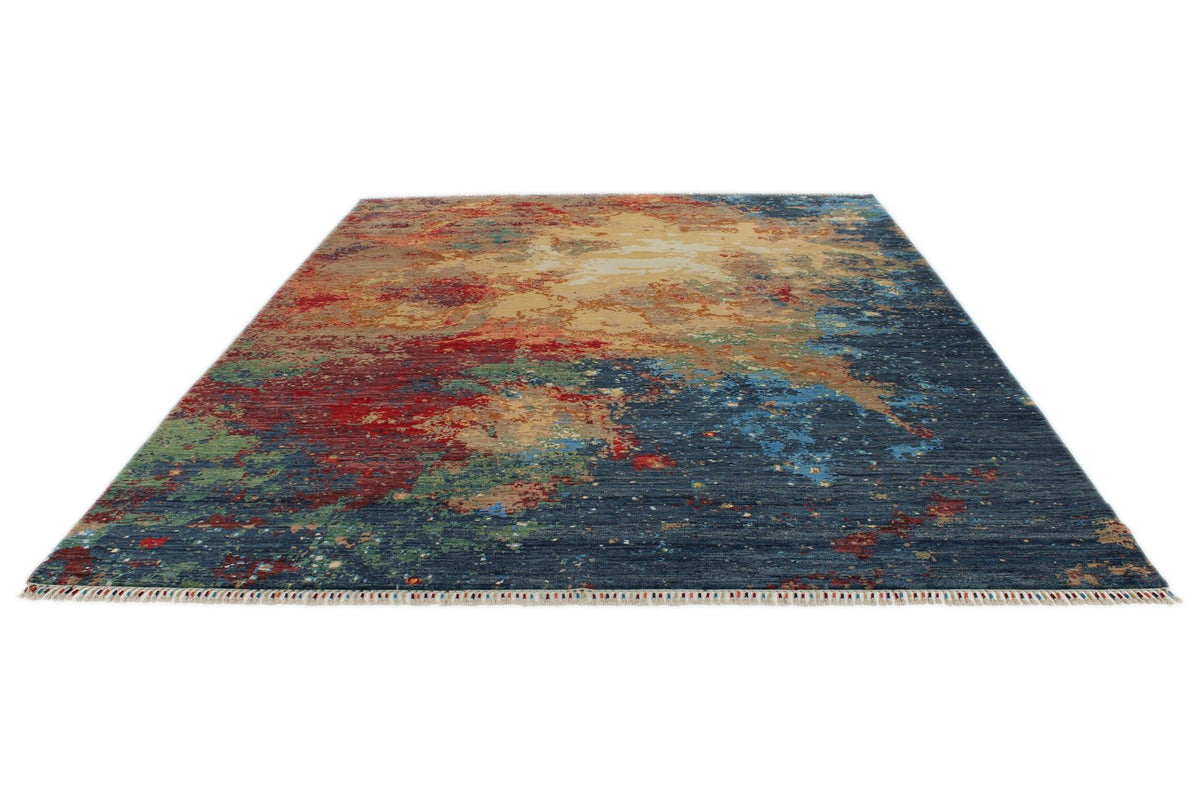9x12 Multicolor and Multicolor Modern Contemporary Rug
