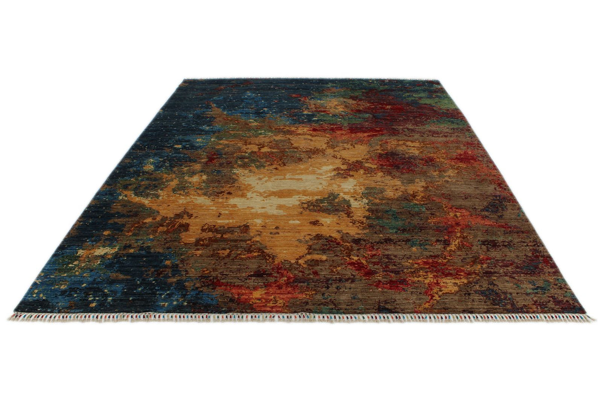 9x12 Multicolor and Multicolor Modern Contemporary Rug