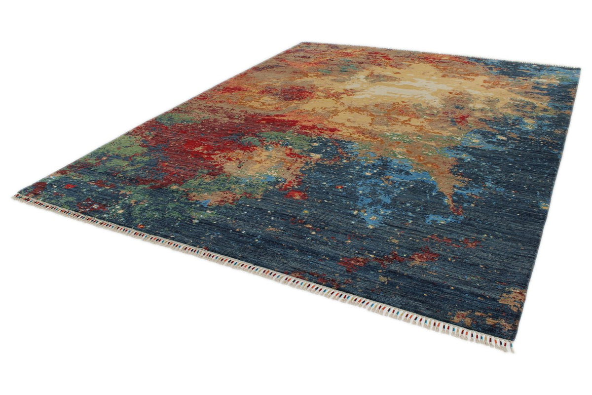 9x12 Multicolor and Multicolor Modern Contemporary Rug