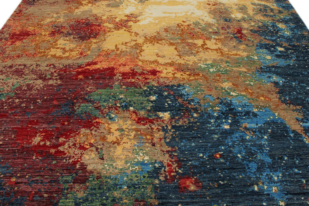 9x12 Multicolor and Multicolor Modern Contemporary Rug