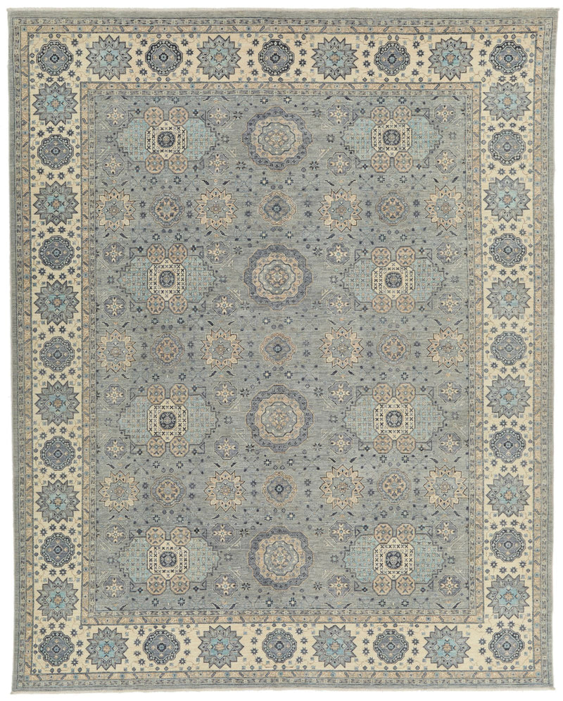 9x12 Gray And Ivory Turkish Oushak Rug