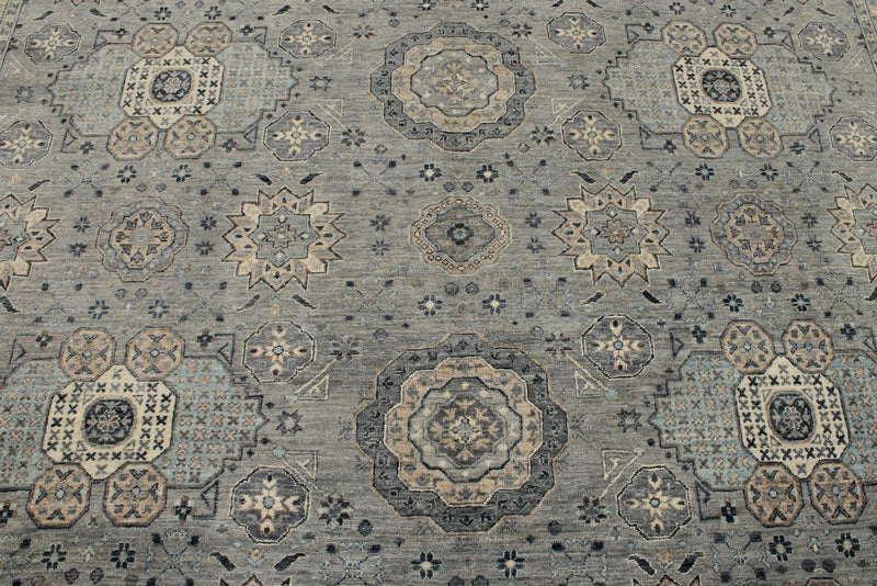 9x12 Gray And Ivory Turkish Oushak Rug