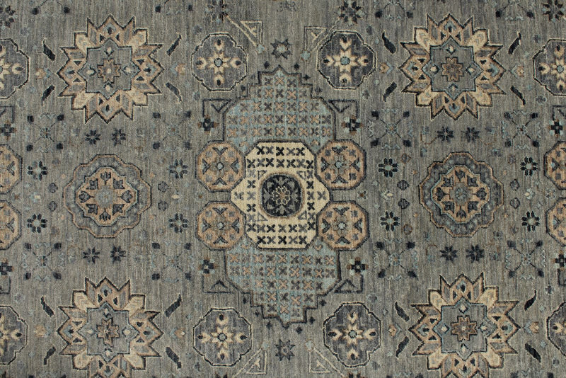 9x12 Gray And Ivory Turkish Oushak Rug