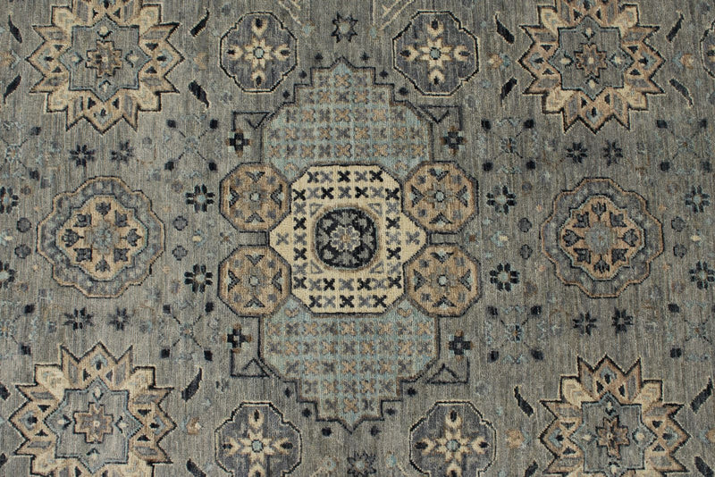 9x12 Gray And Ivory Turkish Oushak Rug
