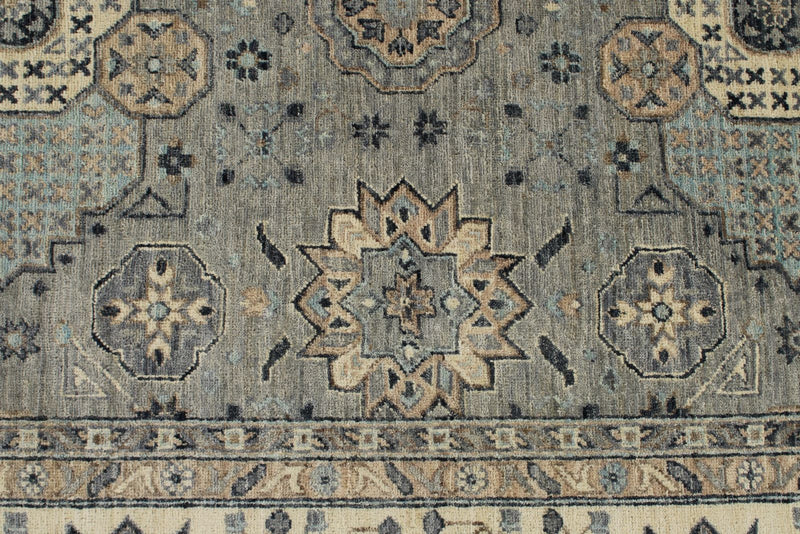 9x12 Gray And Ivory Turkish Oushak Rug