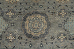 9x12 Gray And Ivory Turkish Oushak Rug