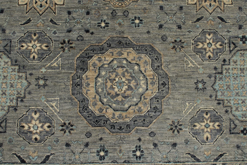 9x12 Gray And Ivory Turkish Oushak Rug