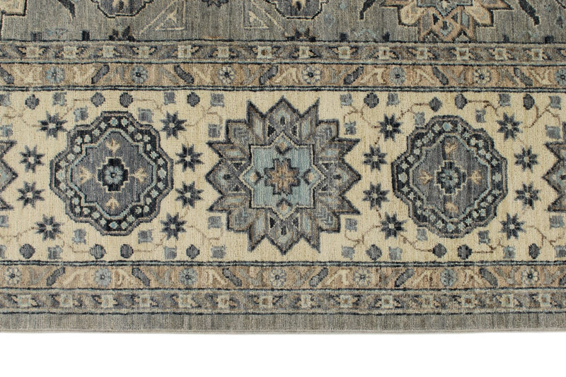 9x12 Gray And Ivory Turkish Oushak Rug