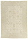 10x14 Ivory and Beige Turkish Oushak Rug