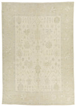 10x14 Ivory and Beige Turkish Oushak Rug