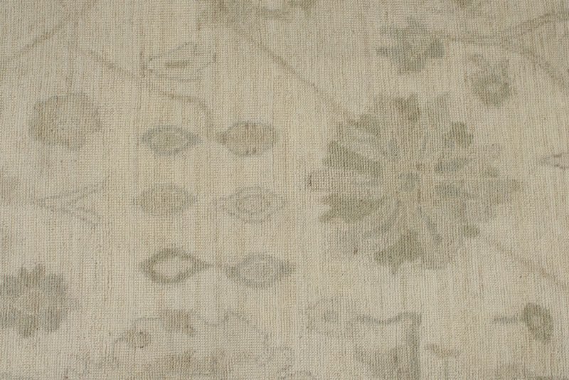 10x14 Ivory and Beige Turkish Oushak Rug