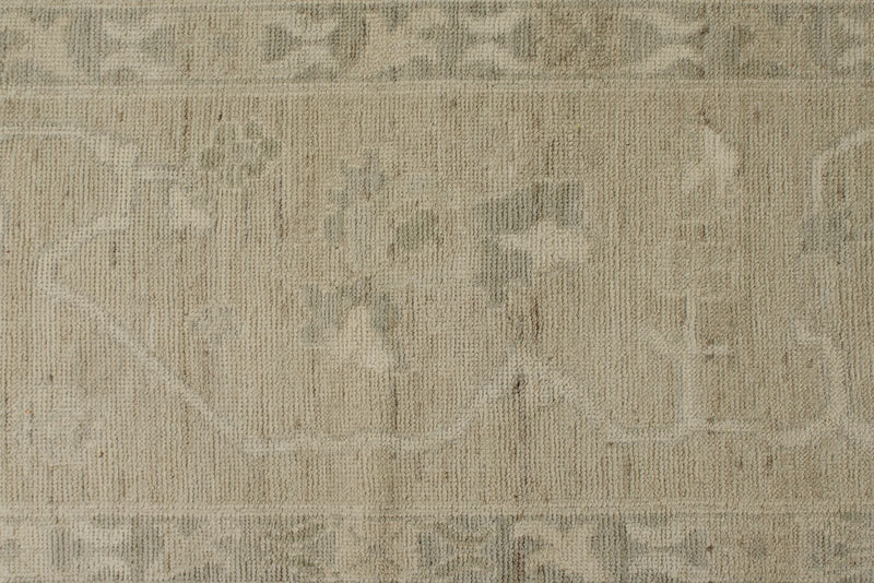 10x14 Ivory and Beige Turkish Oushak Rug