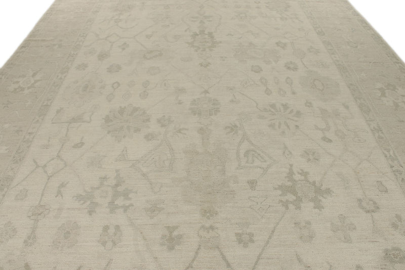 10x14 Ivory and Beige Turkish Oushak Rug