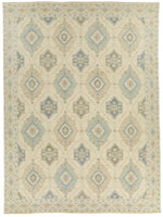 10x14 Ivory and Multicolor Turkish Oushak Rug