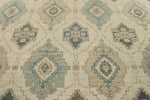 10x14 Ivory and Multicolor Turkish Oushak Rug