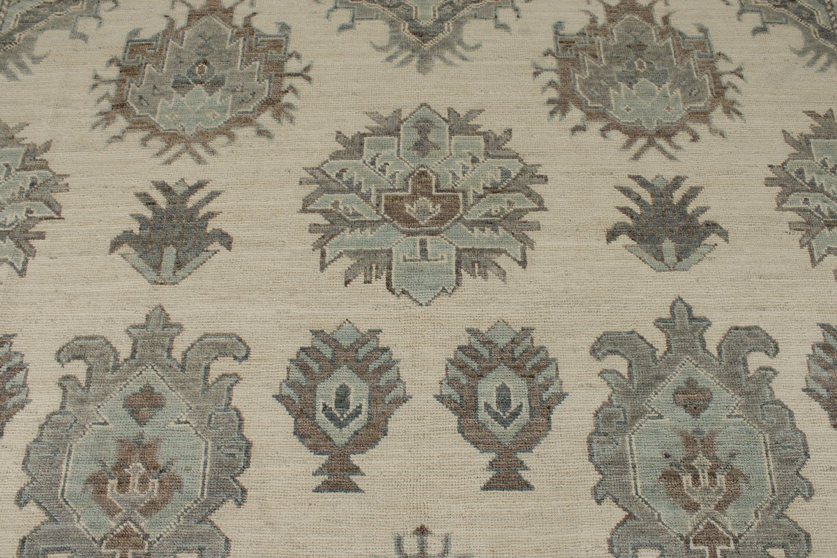 10x14 Ivory and Gray Turkish Oushak Rug