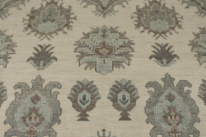 10x14 Ivory and Gray Turkish Oushak Rug