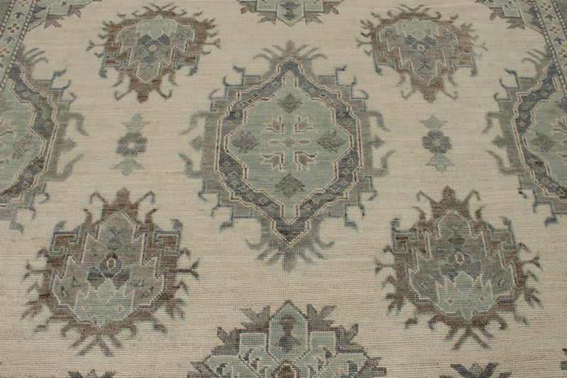 10x14 Ivory and Gray Turkish Oushak Rug