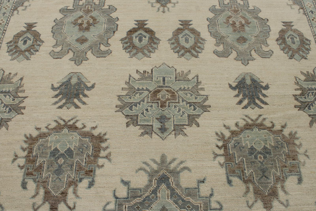 10x14 Ivory and Gray Turkish Oushak Rug