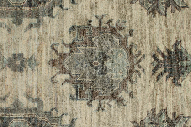 10x14 Ivory and Gray Turkish Oushak Rug