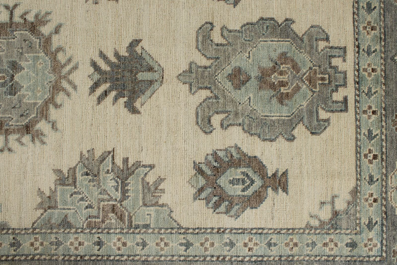 10x14 Ivory and Gray Turkish Oushak Rug