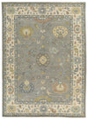 10x14 Gray and Beige Turkish Oushak Rug