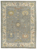 10x14 Gray and Beige Turkish Oushak Rug