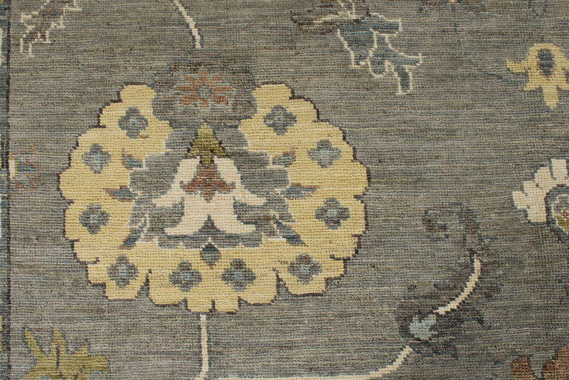10x14 Gray and Beige Turkish Oushak Rug