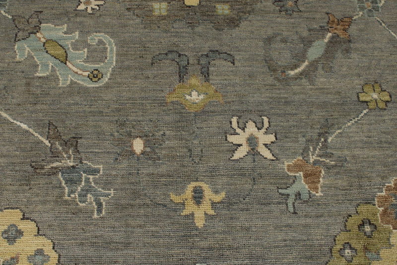 10x14 Gray and Beige Turkish Oushak Rug