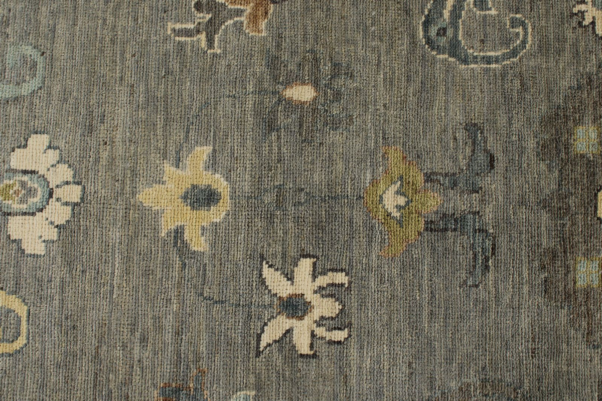 10x14 Gray and Beige Turkish Oushak Rug