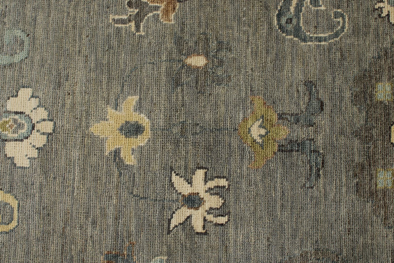 10x14 Gray and Beige Turkish Oushak Rug