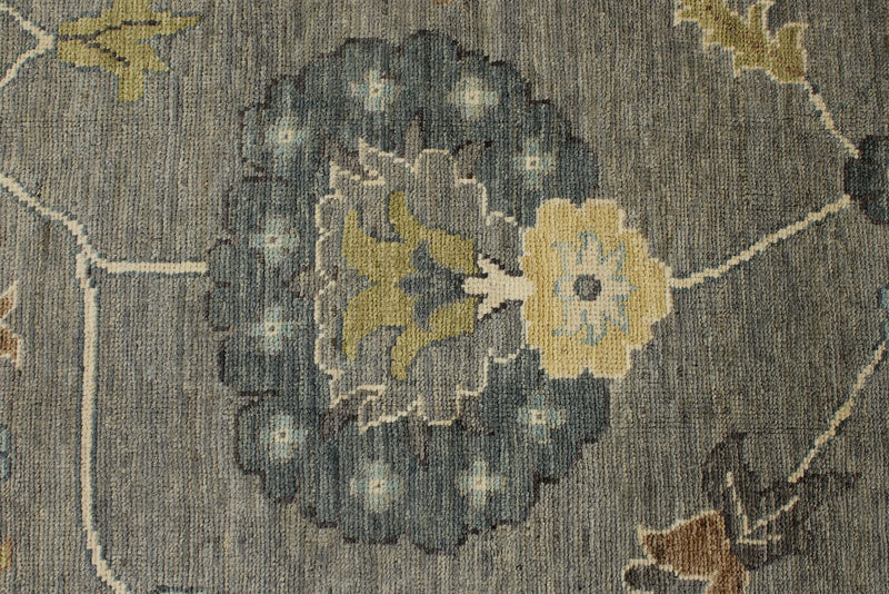 10x14 Gray and Beige Turkish Oushak Rug