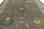 10x14 Gray and Beige Turkish Oushak Rug