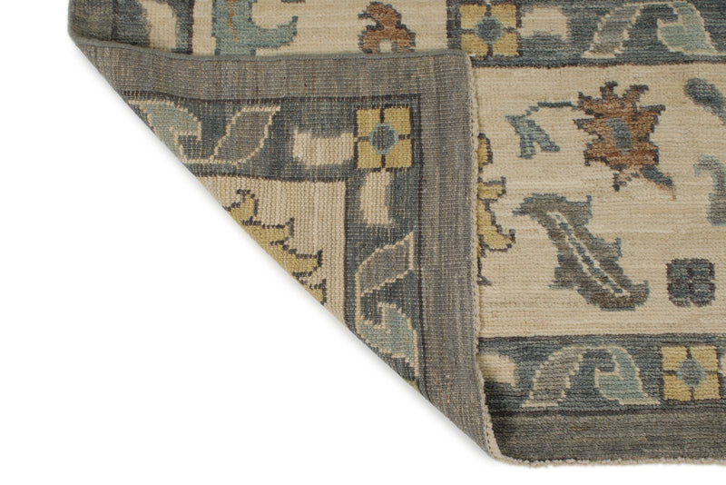 10x14 Gray and Beige Turkish Oushak Rug