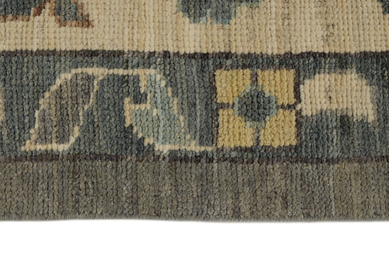 10x14 Gray and Beige Turkish Oushak Rug
