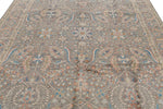 8x10 Light Blue and Multicolor Turkish Oushak Rug