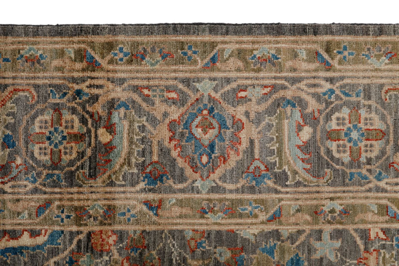 8x10 Light Blue and Multicolor Turkish Oushak Rug